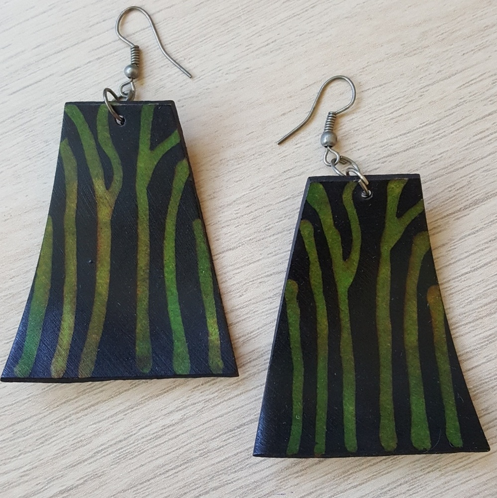 Artisan coconut earrings